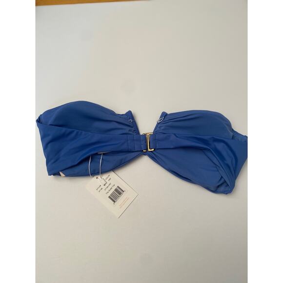 NWT ANDIE Bikini Top Size Medium The Scala Blue Strapless V Cut - Picture 5 of 5